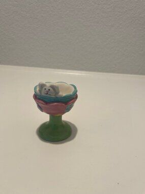 Vintage ceramic bunny egg holder
